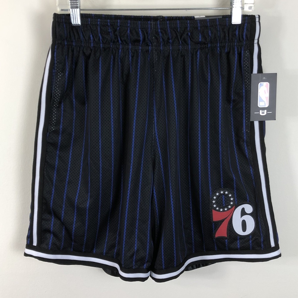 Philadelphia 76ers NBA Ultra Mesh Basketball Shorts Mens Sz M Black Blue NWT